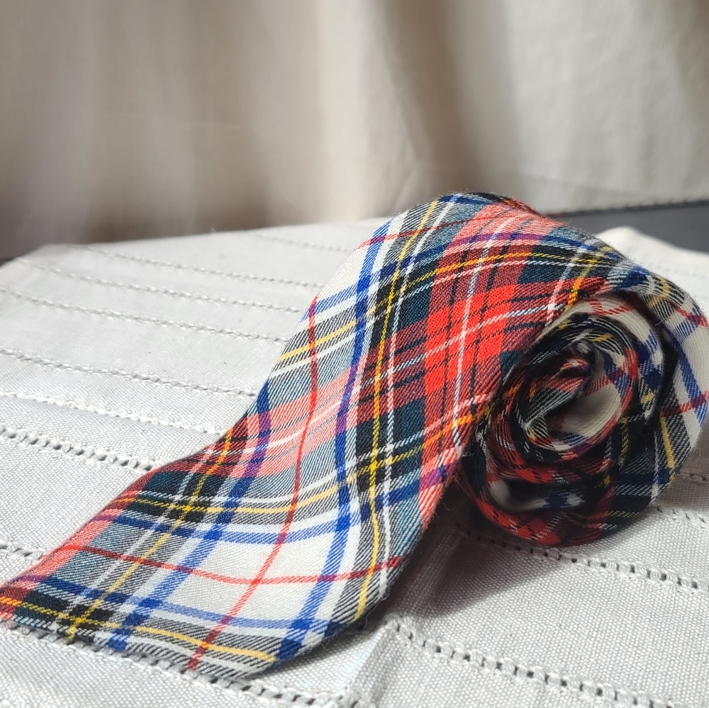 Viyella Vintage plaid tie Michelson's of London England made in Scotland